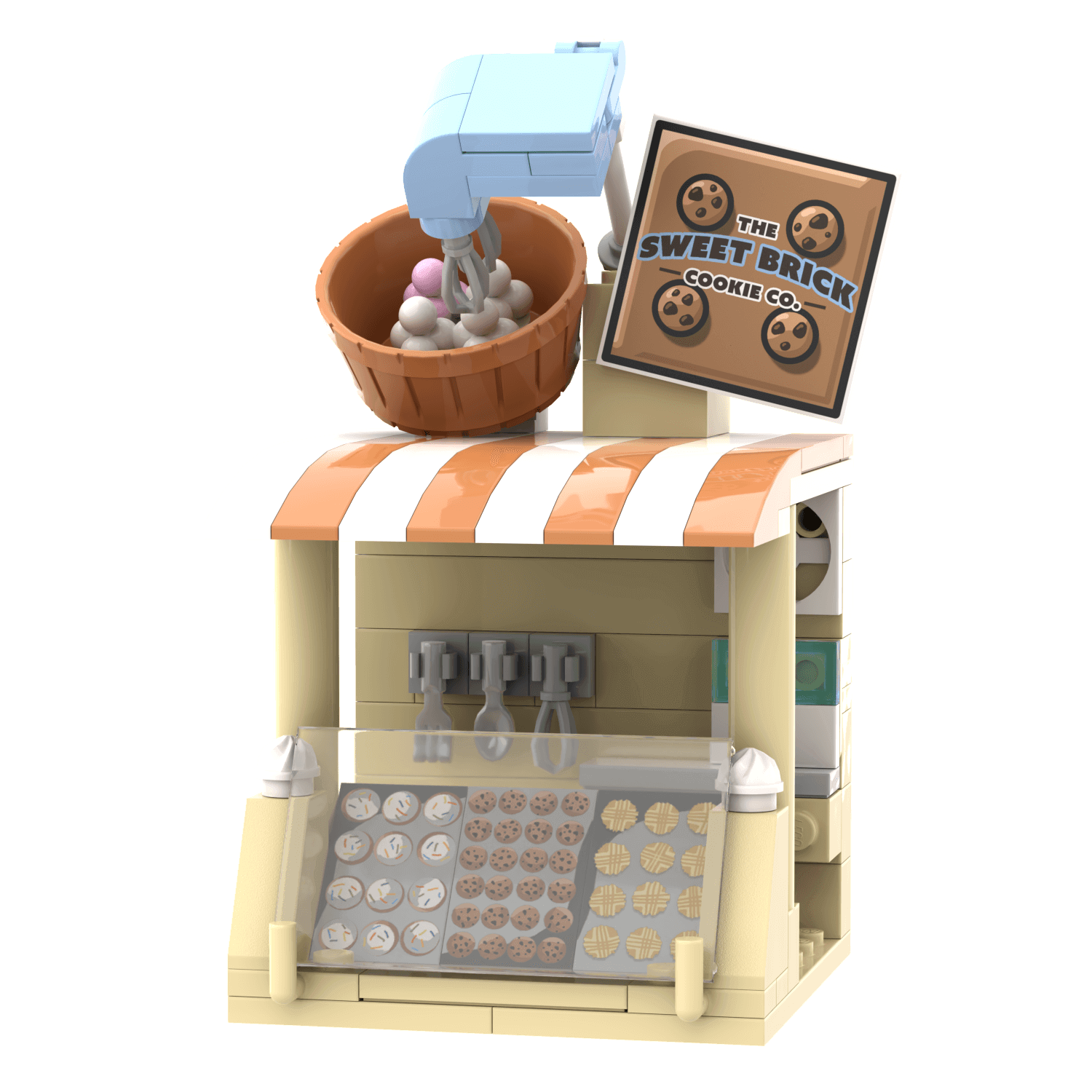 Cookie Stand  - Market Stall - Minifig Scale Custom Set - Made Using LEGO® Parts